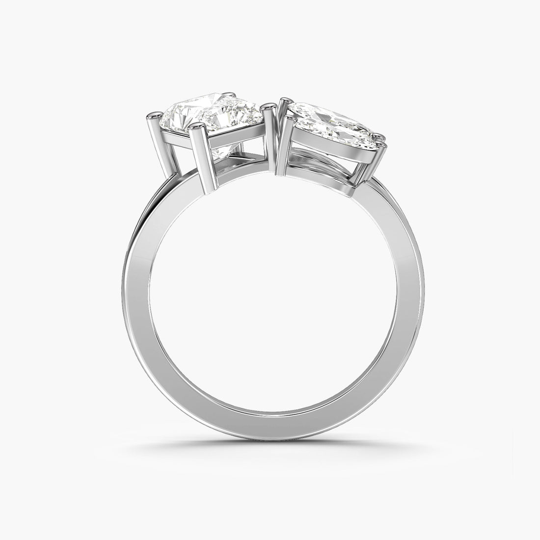 Trio Radiance - Front View in White Gold - Diamond Ring by Moena