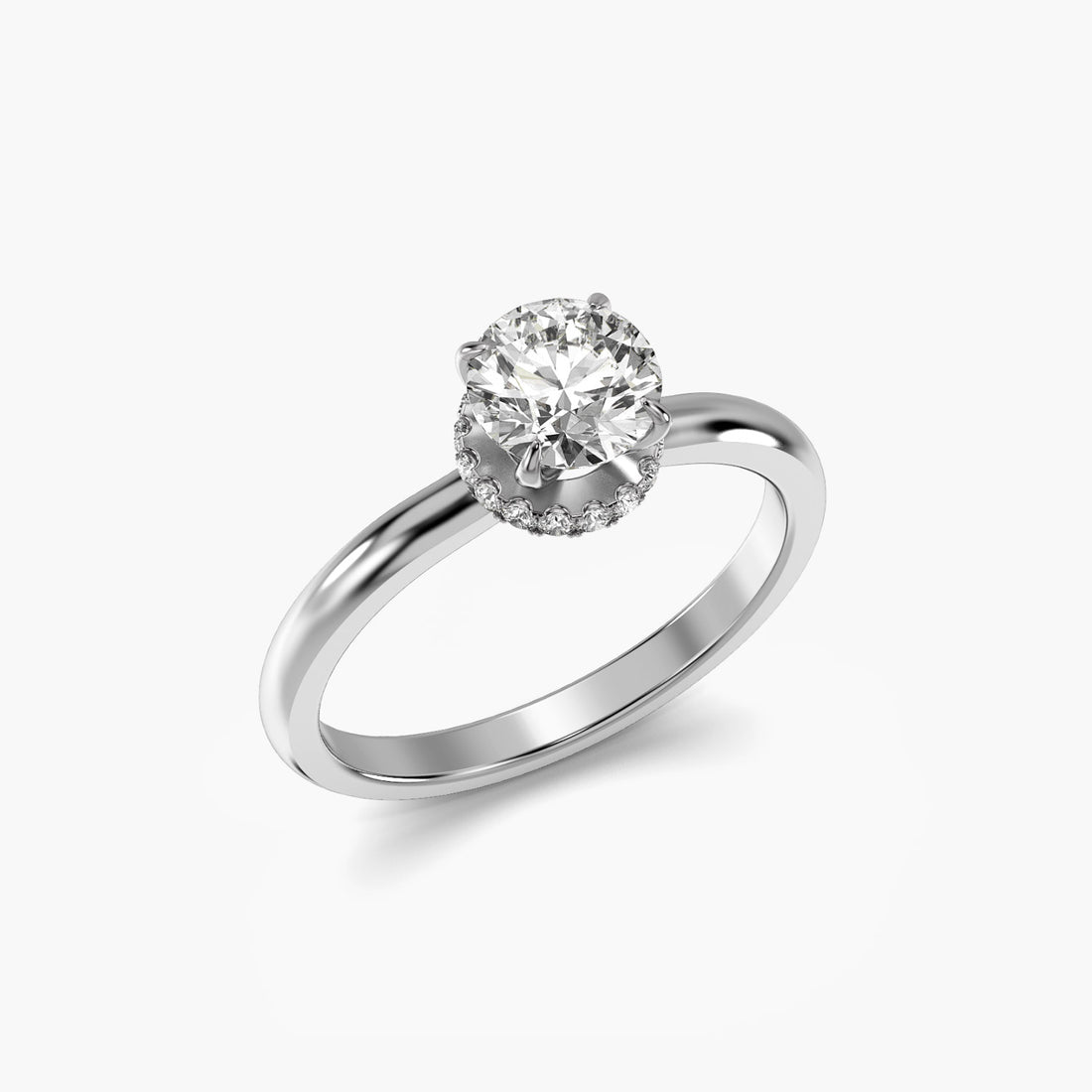 Crown Radiance Ring - 3D View in White Gold - Diamond Ring by Moena