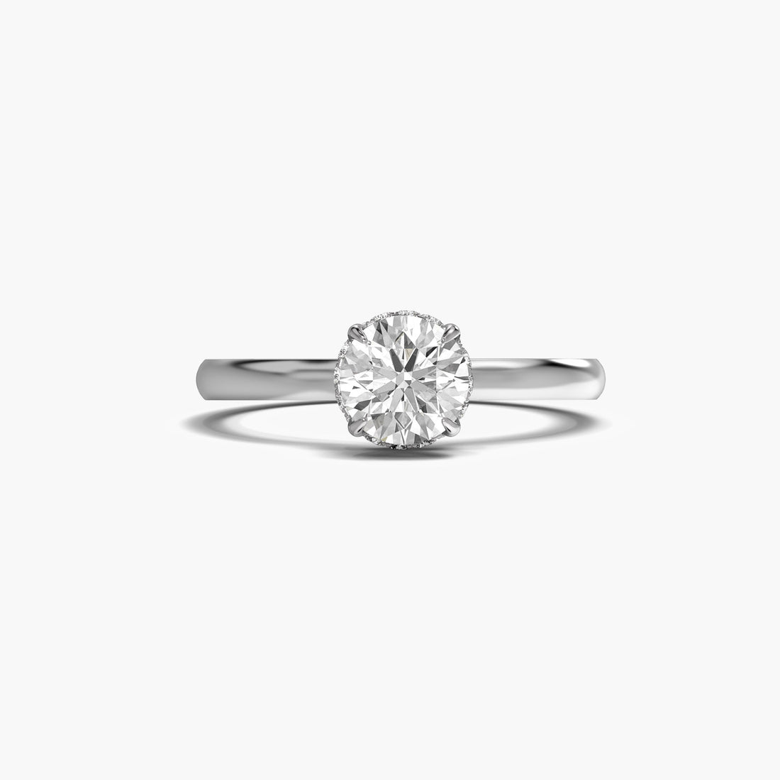 Crown Radiance Ring - Top View in White Gold - Diamond Ring by Moena