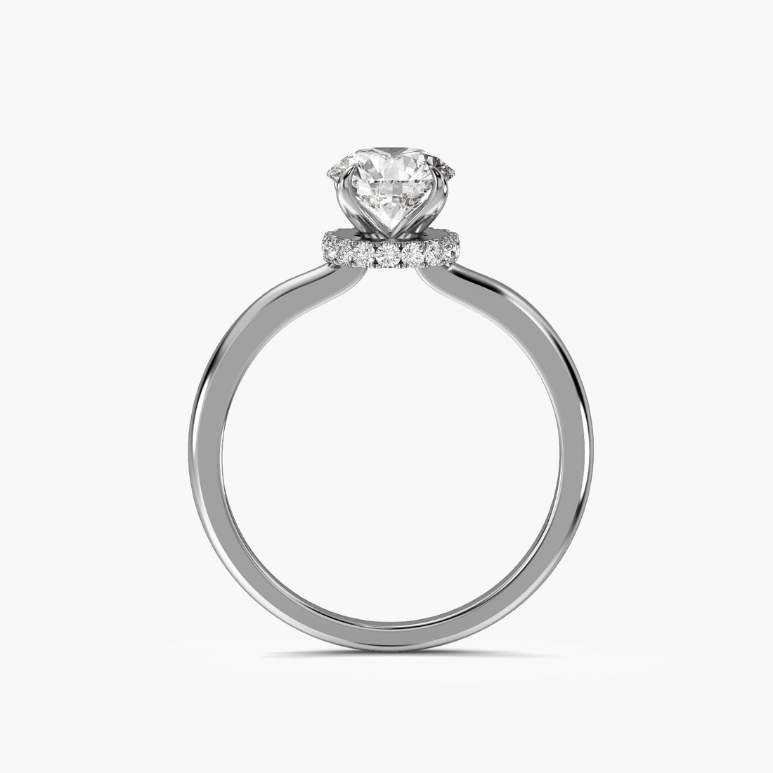 Crown Radiance Ring - Front View in White Gold - Diamond Ring by Moena
