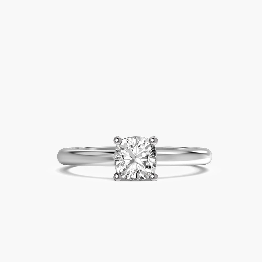 Cushion Glow - Top View in White Gold - Cushion Diamond Ring by Moena