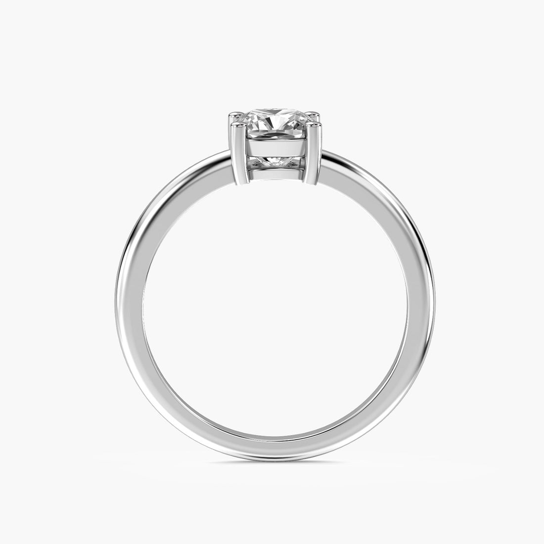 Cushion Glow - Front View in White Gold - Cushion Diamond Ring by Moena