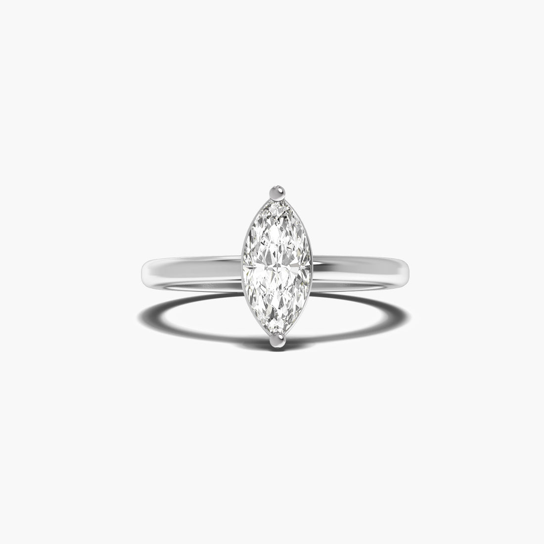 Regal Marquise - Top View in White Gold - Marquise Diamond Ring by Moena