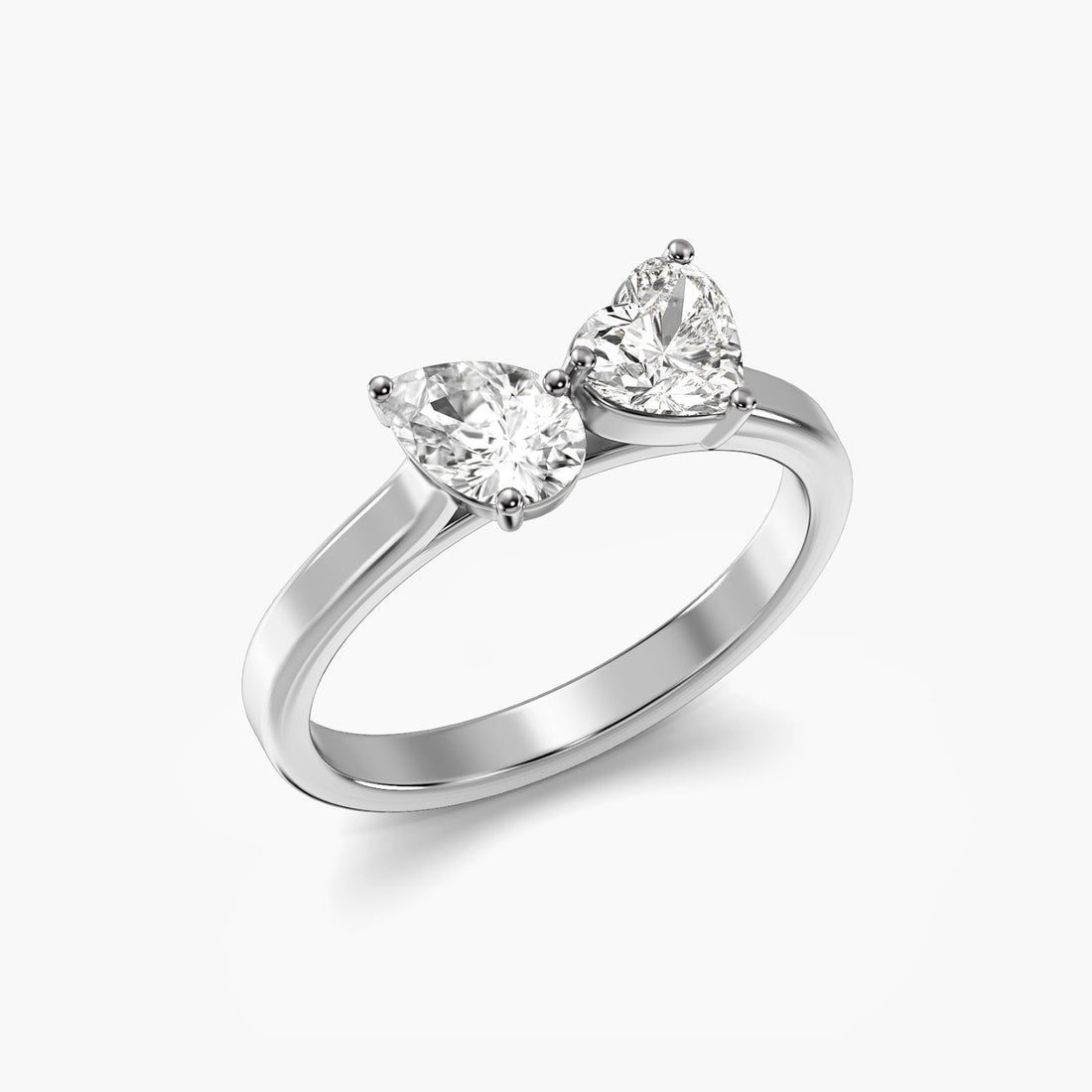 Eterna Duo - 3D View in White Gold - Diamond Ring by Moena