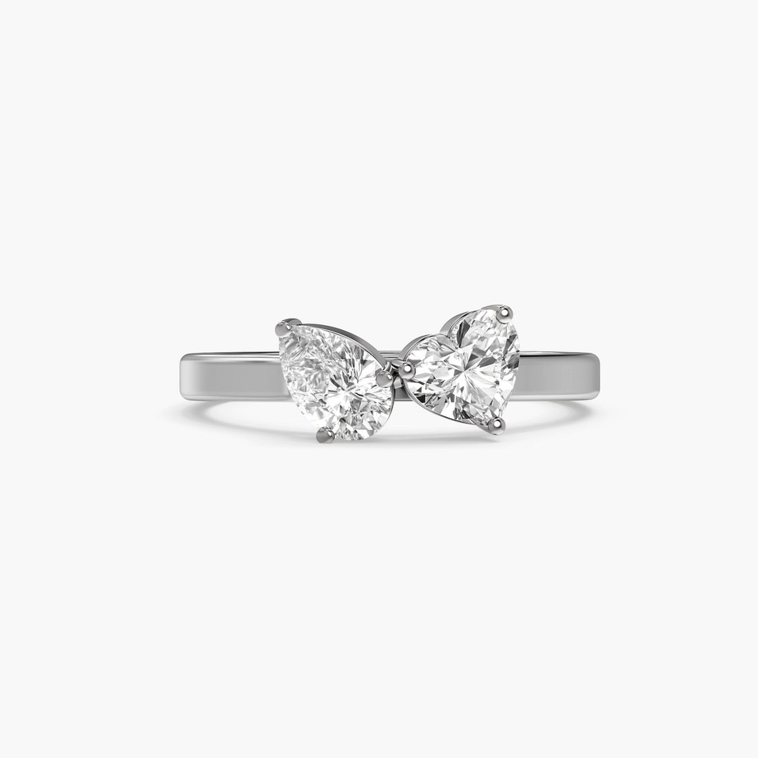 Eterna Duo - Top View in White Gold - Diamond Ring by Moena