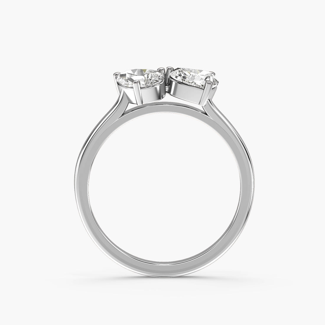 Eterna Duo - Front View in White Gold - Diamond Ring by Moena