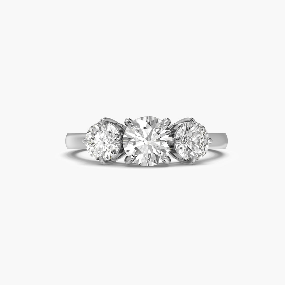 Triad Spark - Top View in White Gold - Diamond Ring by Moena
