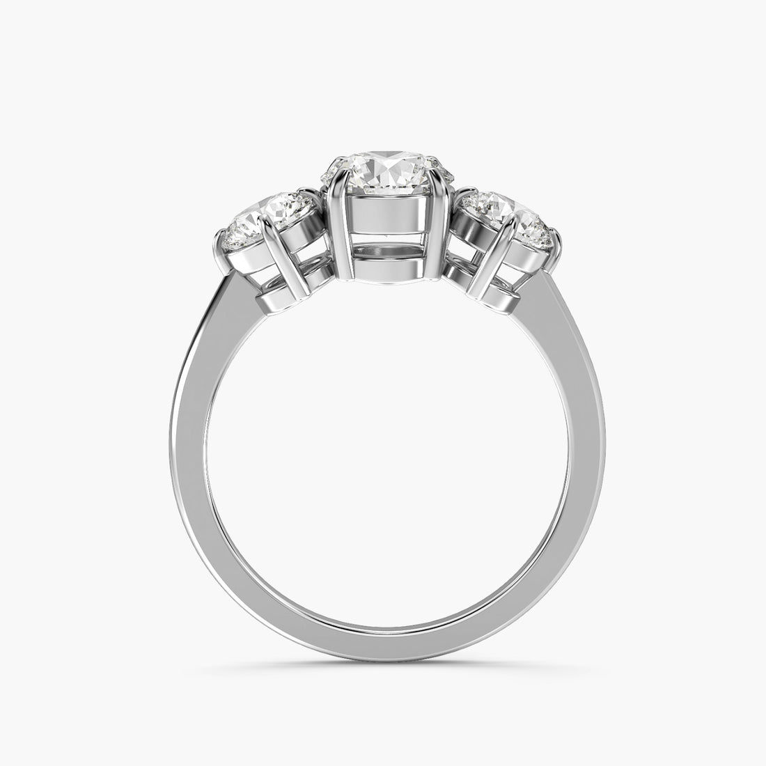 Triad Spark - Front View in White Gold - Diamond Ring by Moena