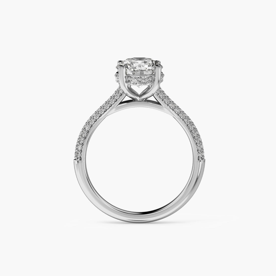 Radiant Grace - Front View in White Gold - Radiant Diamond Ring by Moena