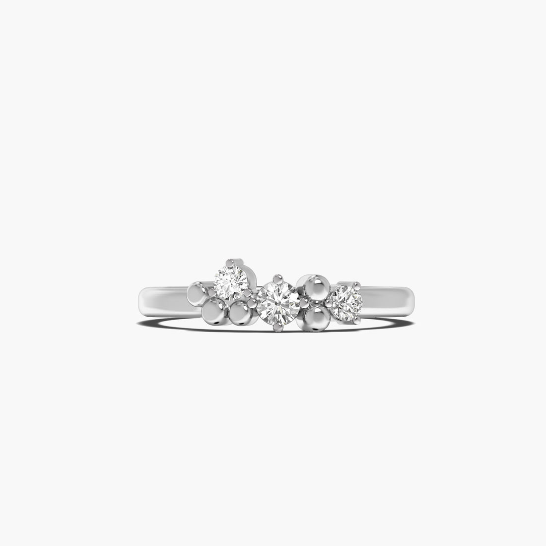 Sparkling Bubbles - Top View in White Gold - Diamond Ring by Moena