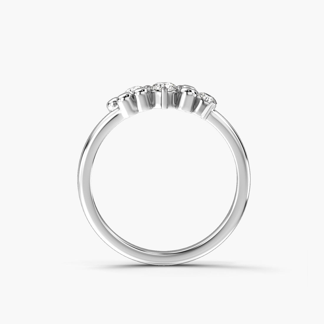 Sparkling Bubbles - Front View in White Gold - Diamond Ring by Moena