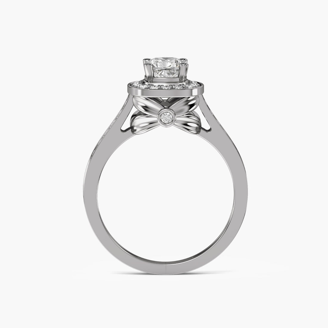 Halo Majesty Ring - Front View in White Gold - Diamond Ring by Moena
