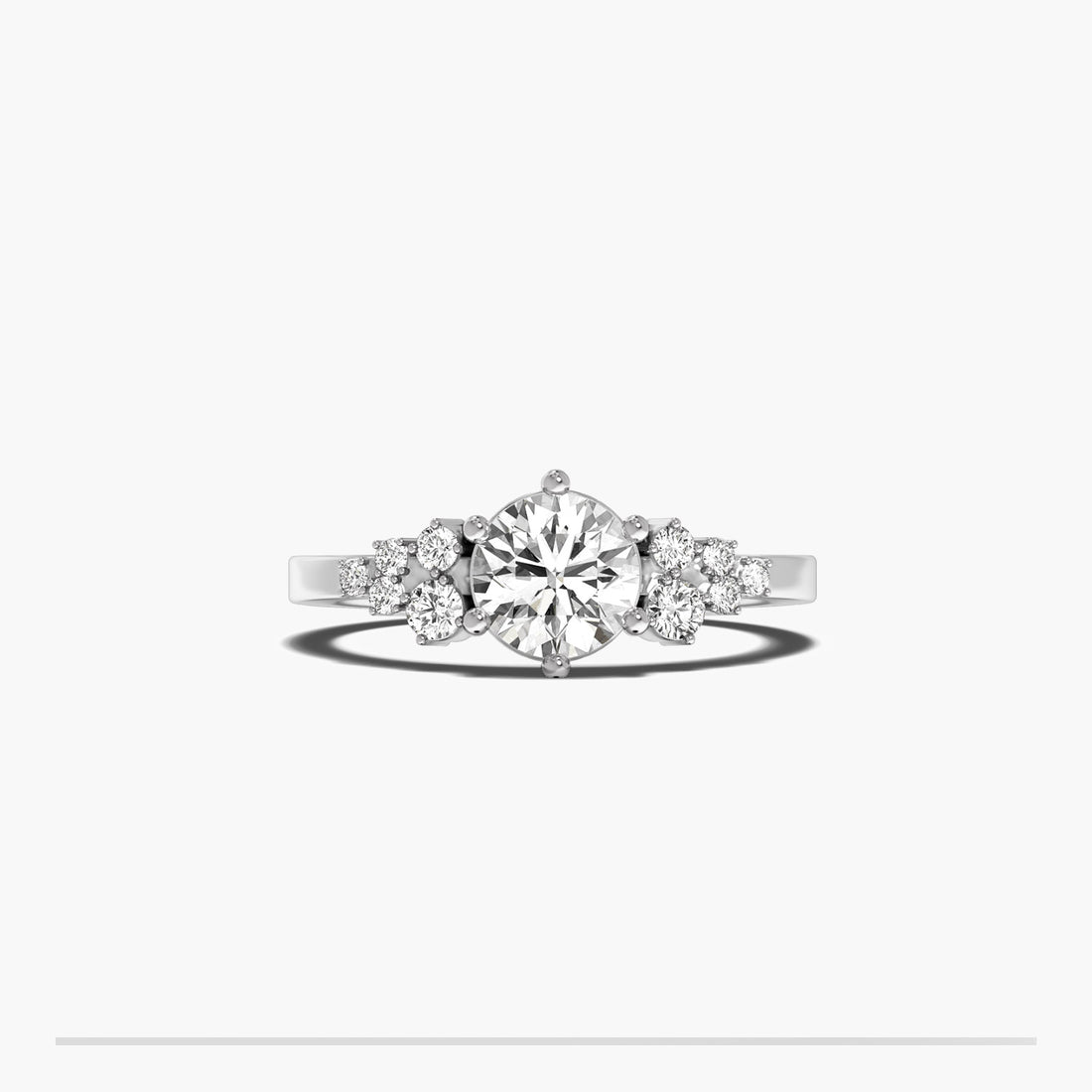 Halo Companion - Top View in White Gold - Diamond Ring by Moena