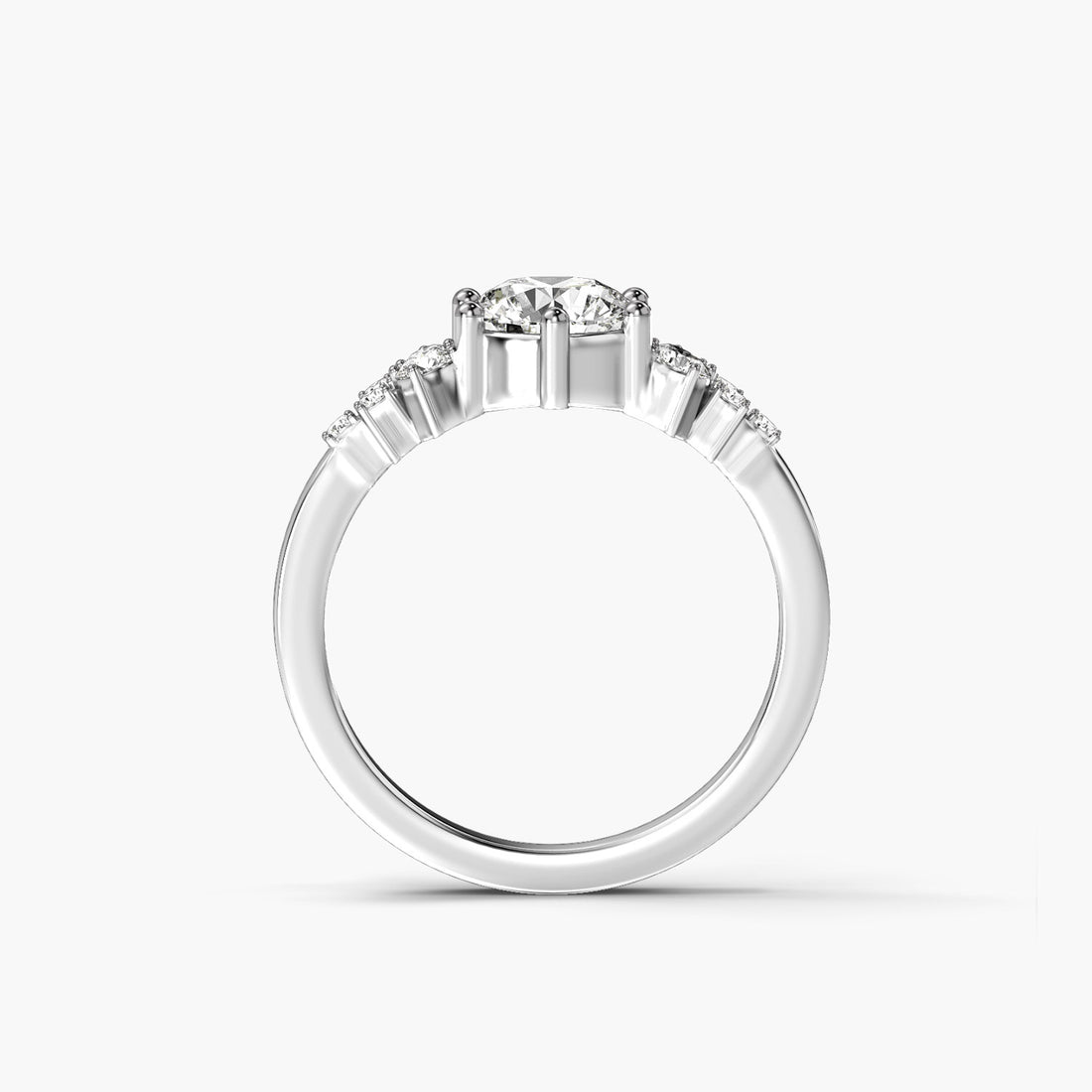 Halo Companion - Front View in White Gold - Diamond Ring by Moena