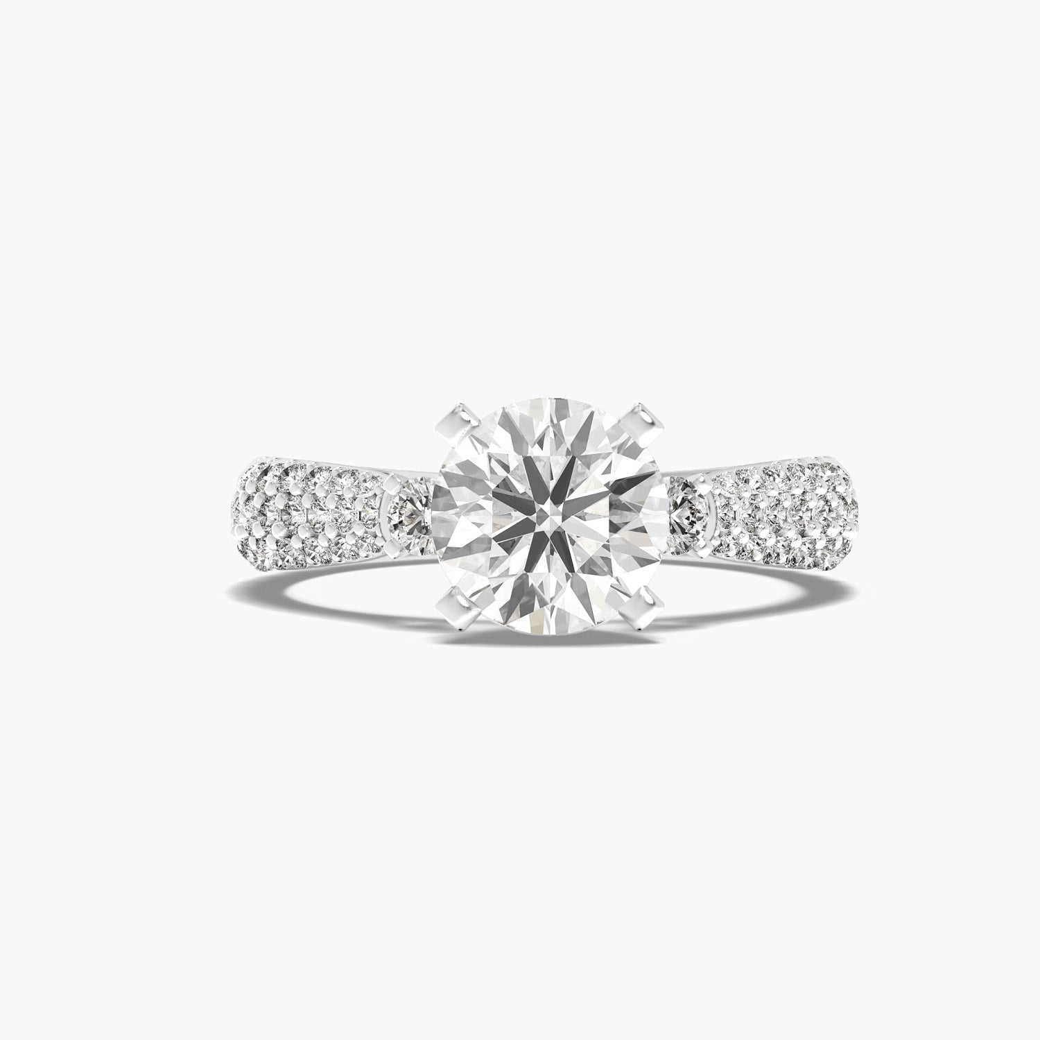 Sculpted Crown Solitaire Ring