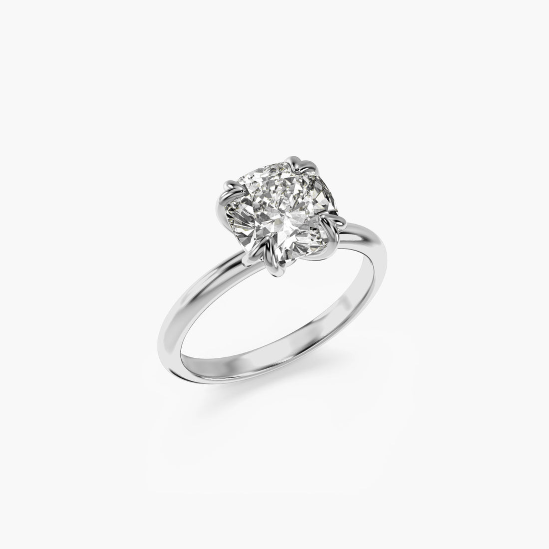 Classic Bloom - 3D View in White Gold - Diamond Ring by Moena