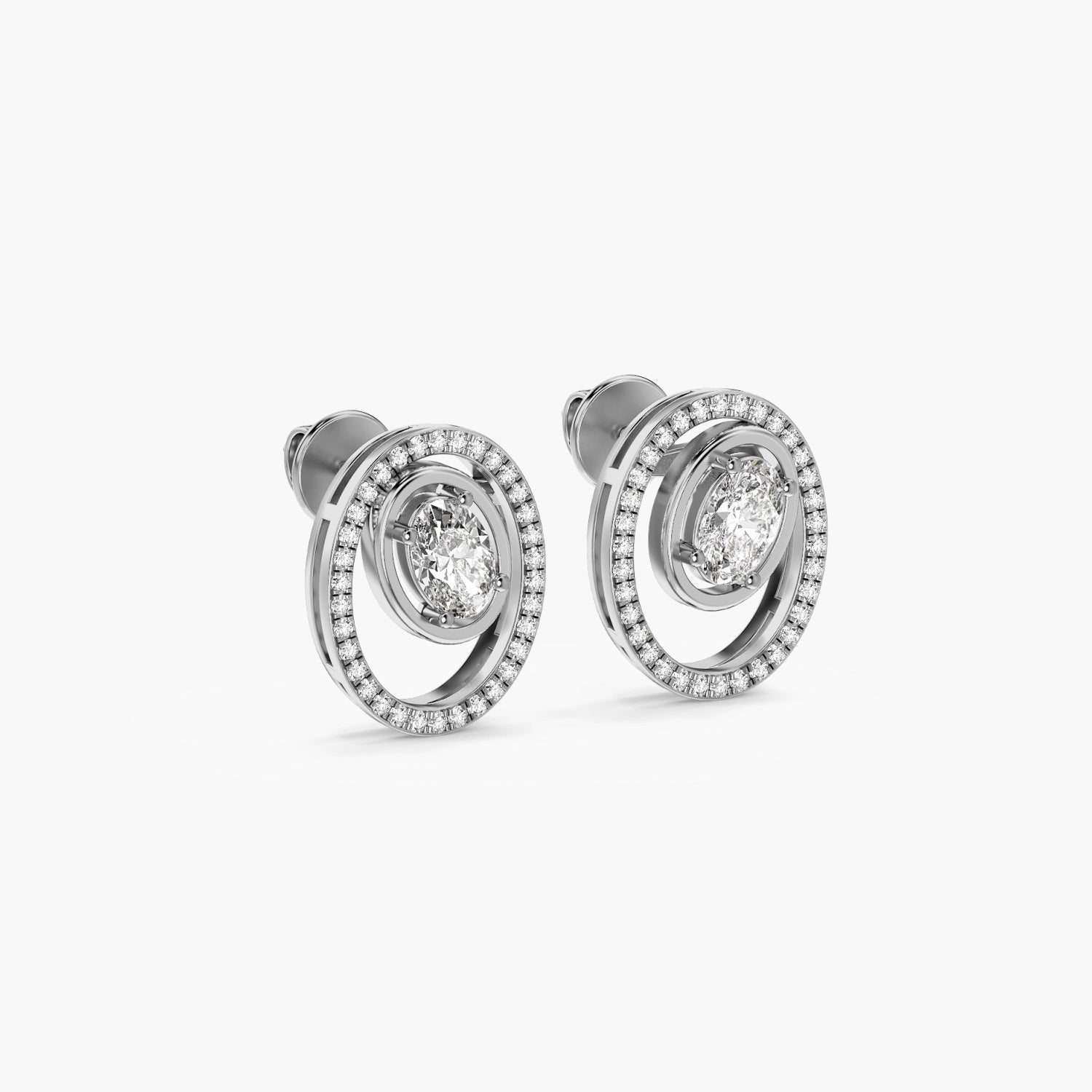 Orbit Oval Diamond Studs