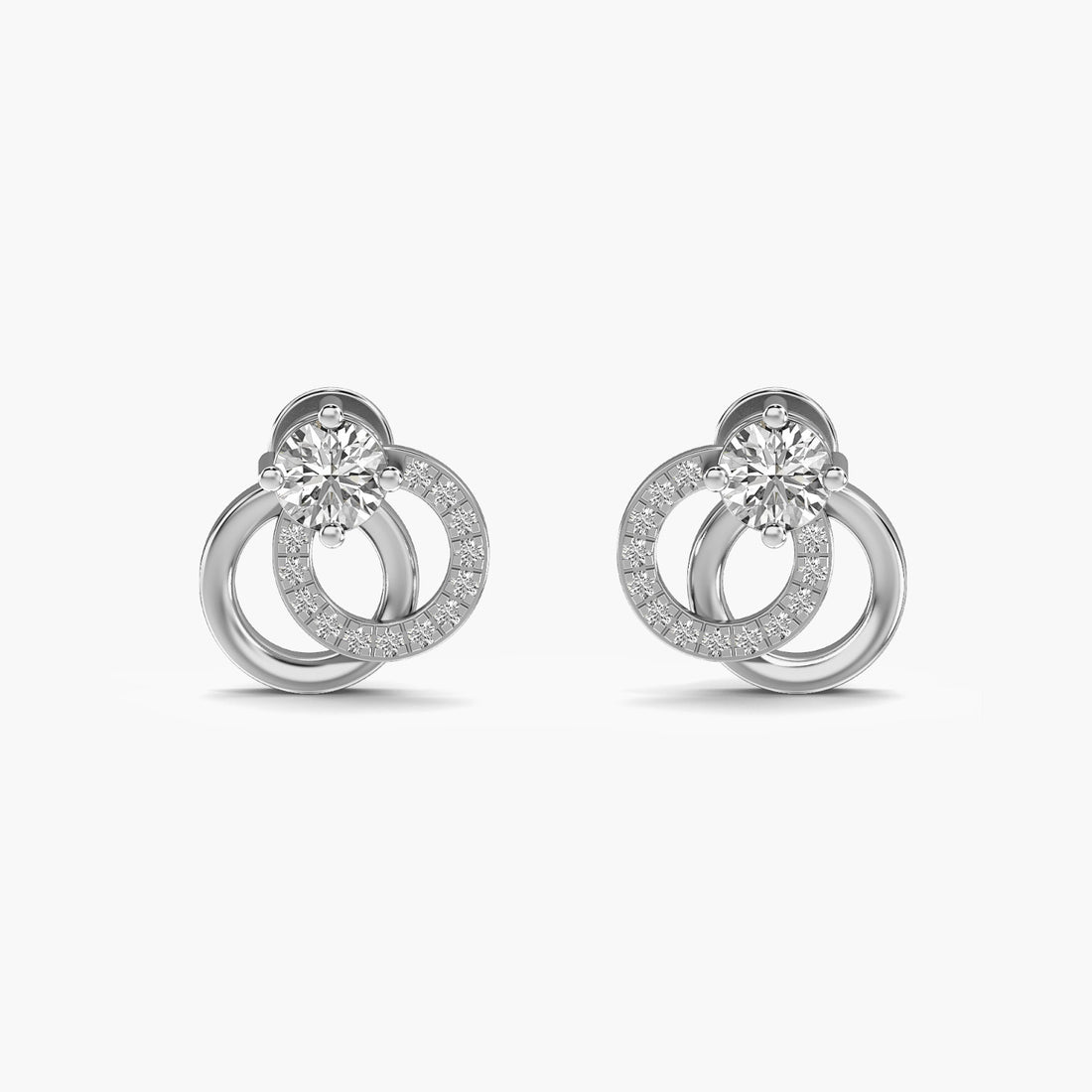 Flowing rounds - Front View in White Gold - Diamond Jewellery by Moena