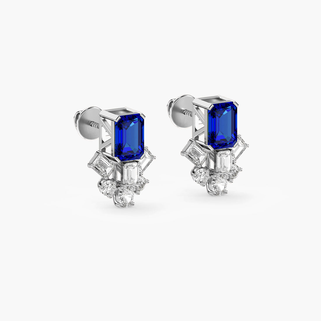 Royal Azure Brilliance - 3D View in White Gold - Diamond Jewellery by Moena