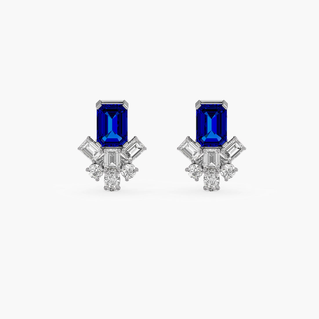 Royal Azure Brilliance - Front View in White Gold - Diamond Jewellery by Moena