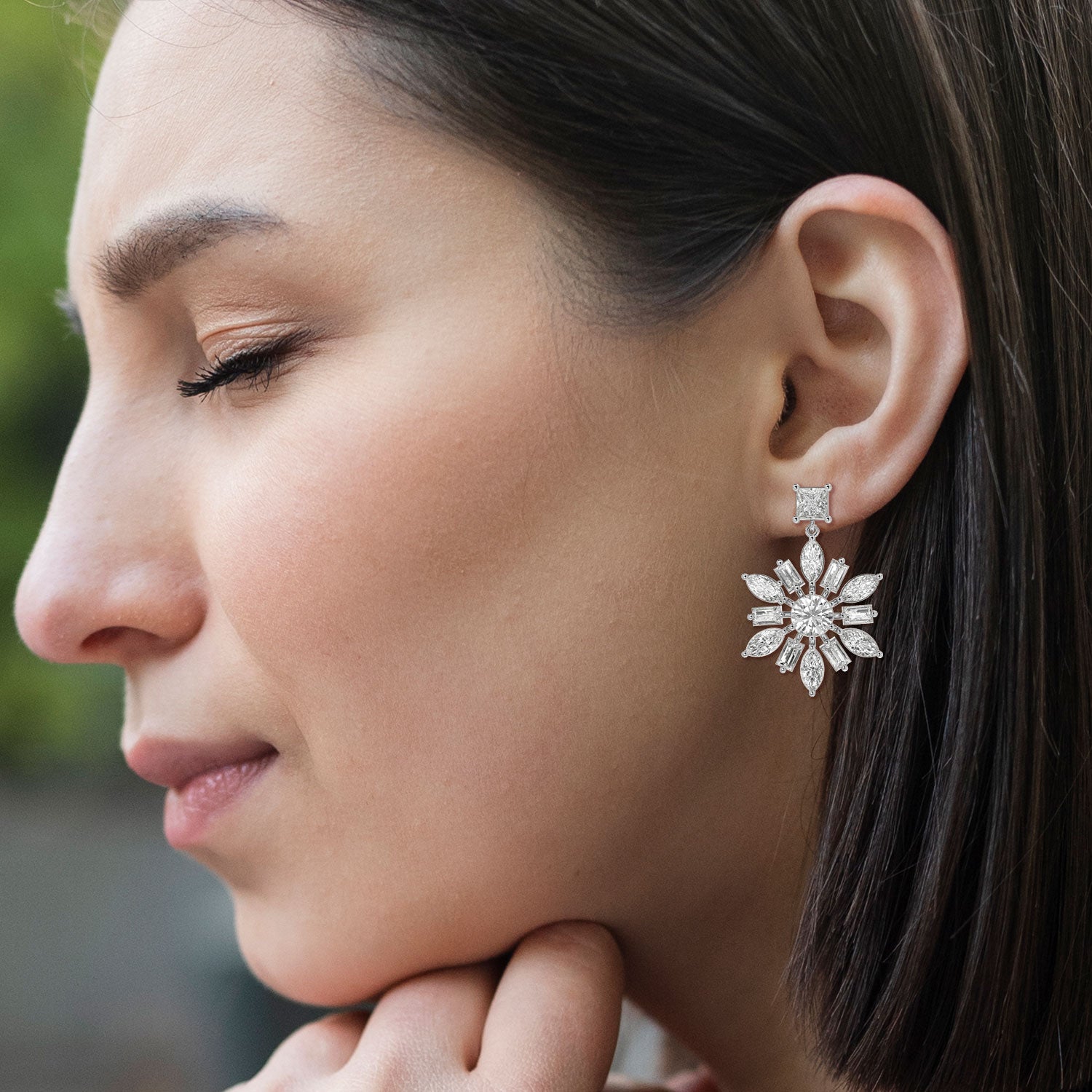 Snowburst Diamond Danglers