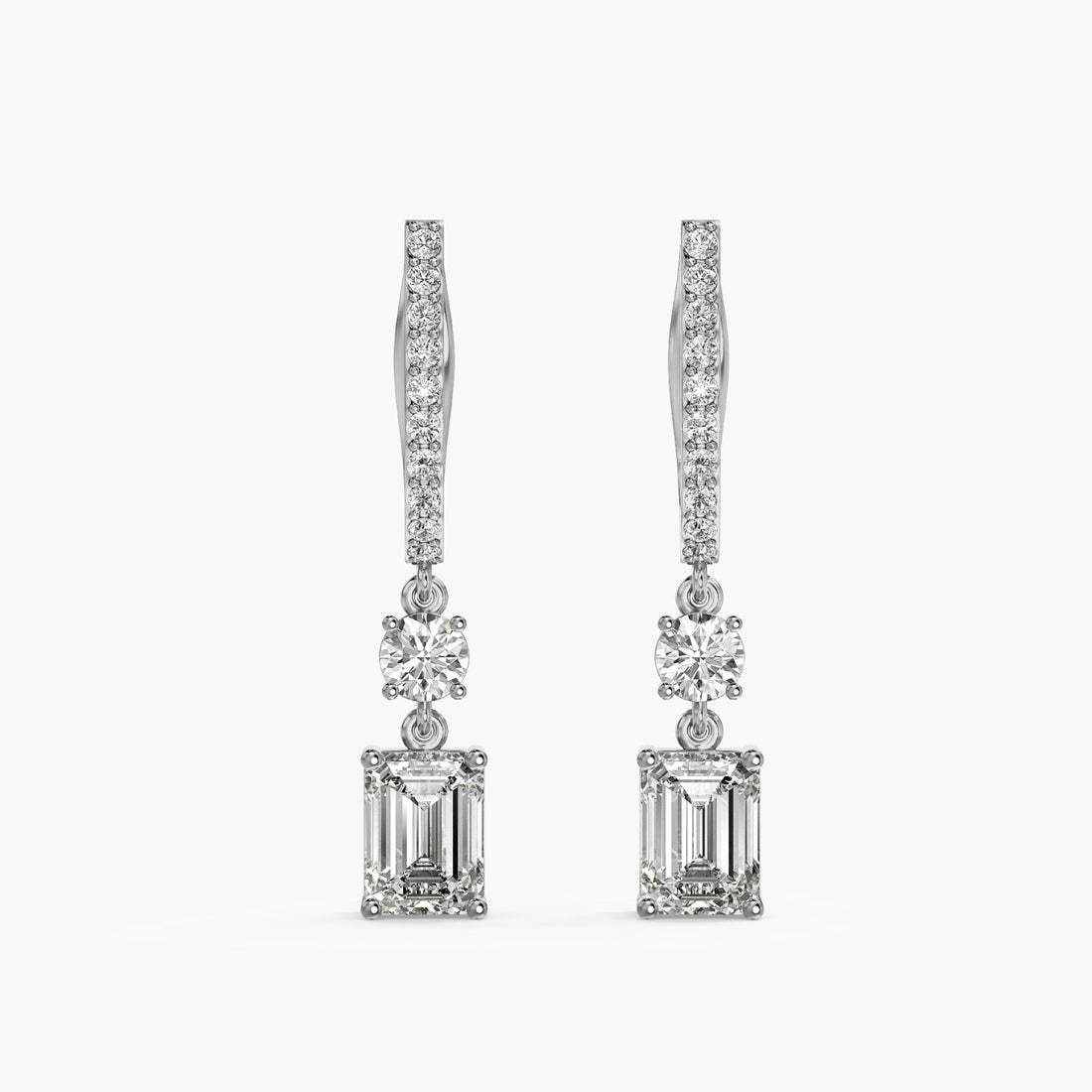 Linear Luxe - Front View in White Gold - Diamond Jewellery by Moena