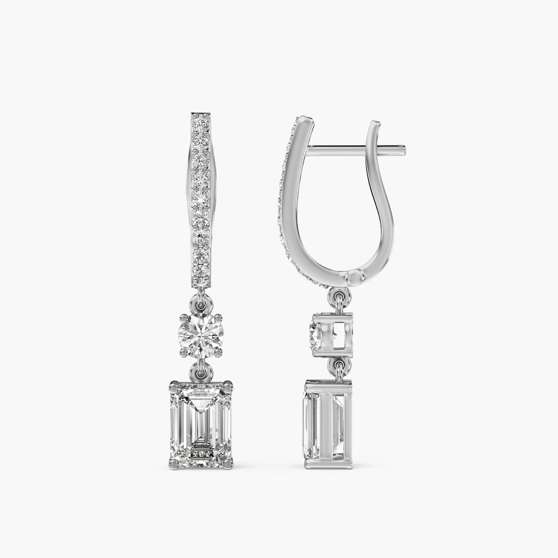Linear Luxe - Side View in White Gold - Diamond Jewellery by Moena