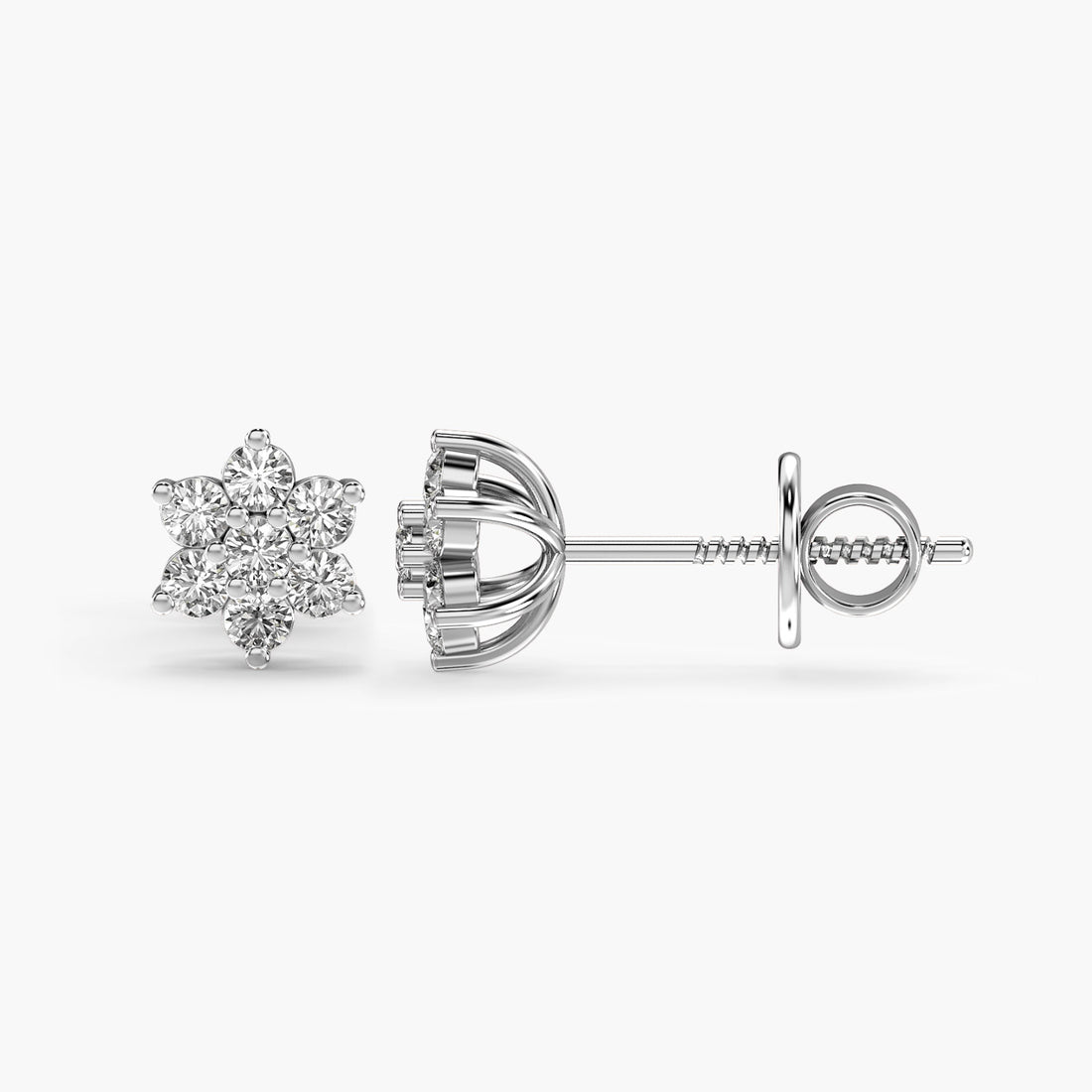 Shimmer Flora Shields - Side View in White Gold - Diamond Jewellery by Moena