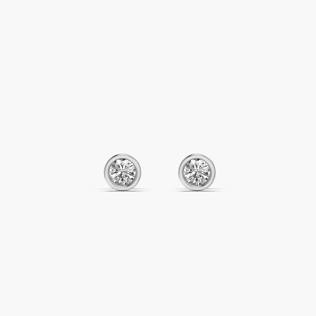 Halo Glow Earrings - Standard View in White Gold - Diamond Earring by Moena