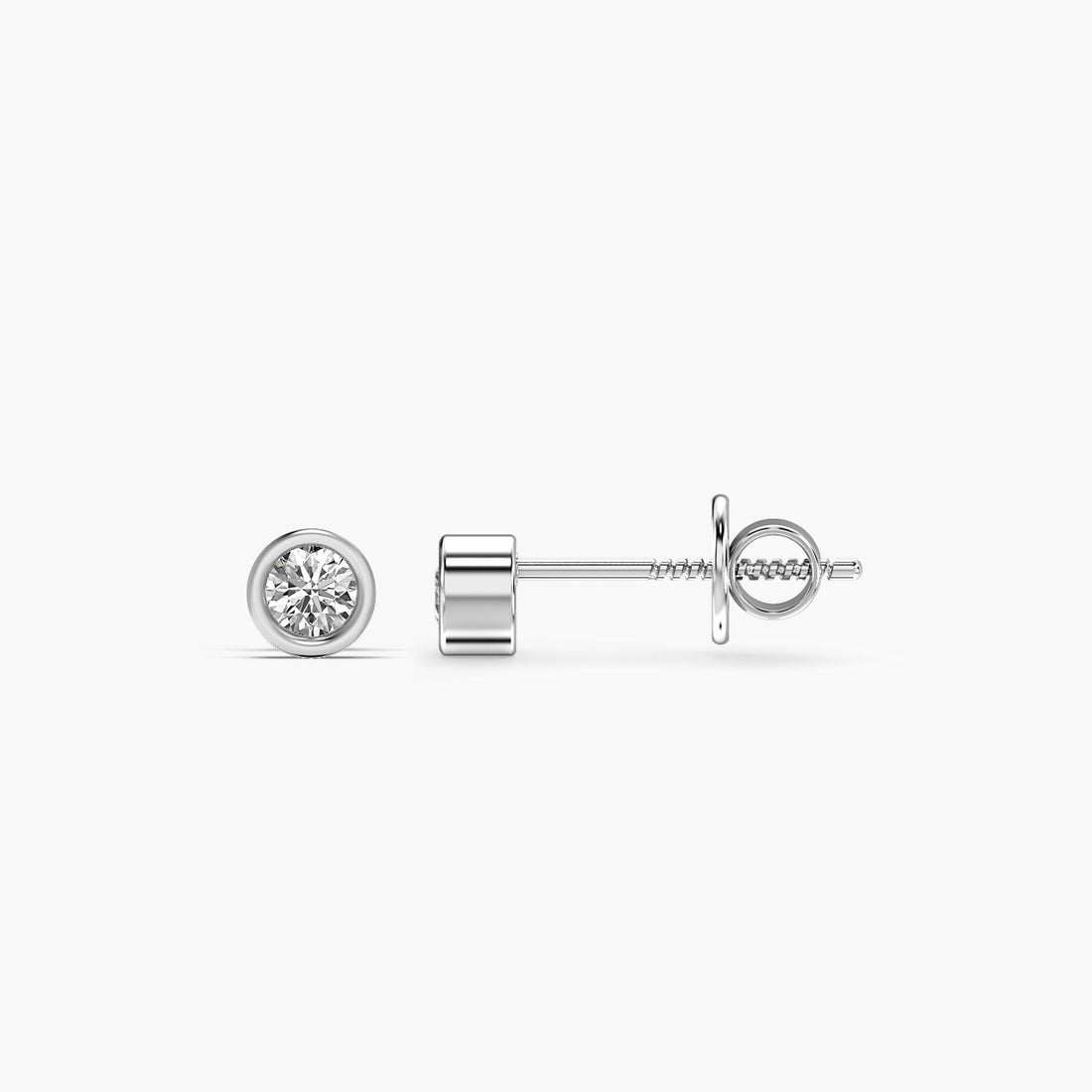 Halo Glow Earrings - Side View in White Gold - Diamond Earring by Moena