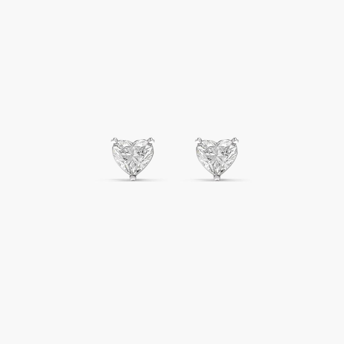 Luna Heart - Front View in White Gold - Heart Diamond Jewellery by Moena