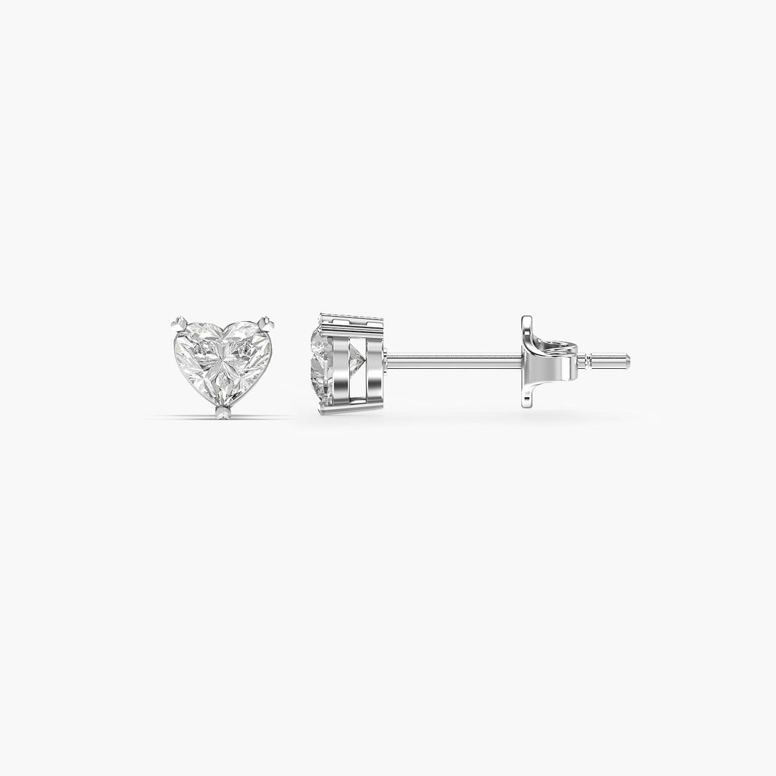 Luna Heart - Side View in White Gold - Heart Diamond Jewellery by Moena