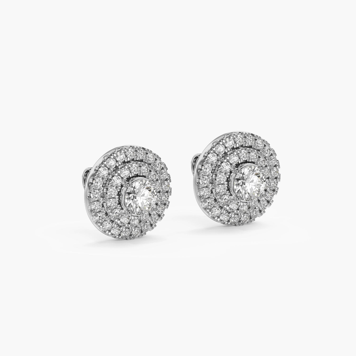 Classic Round Diamond Halo Studs