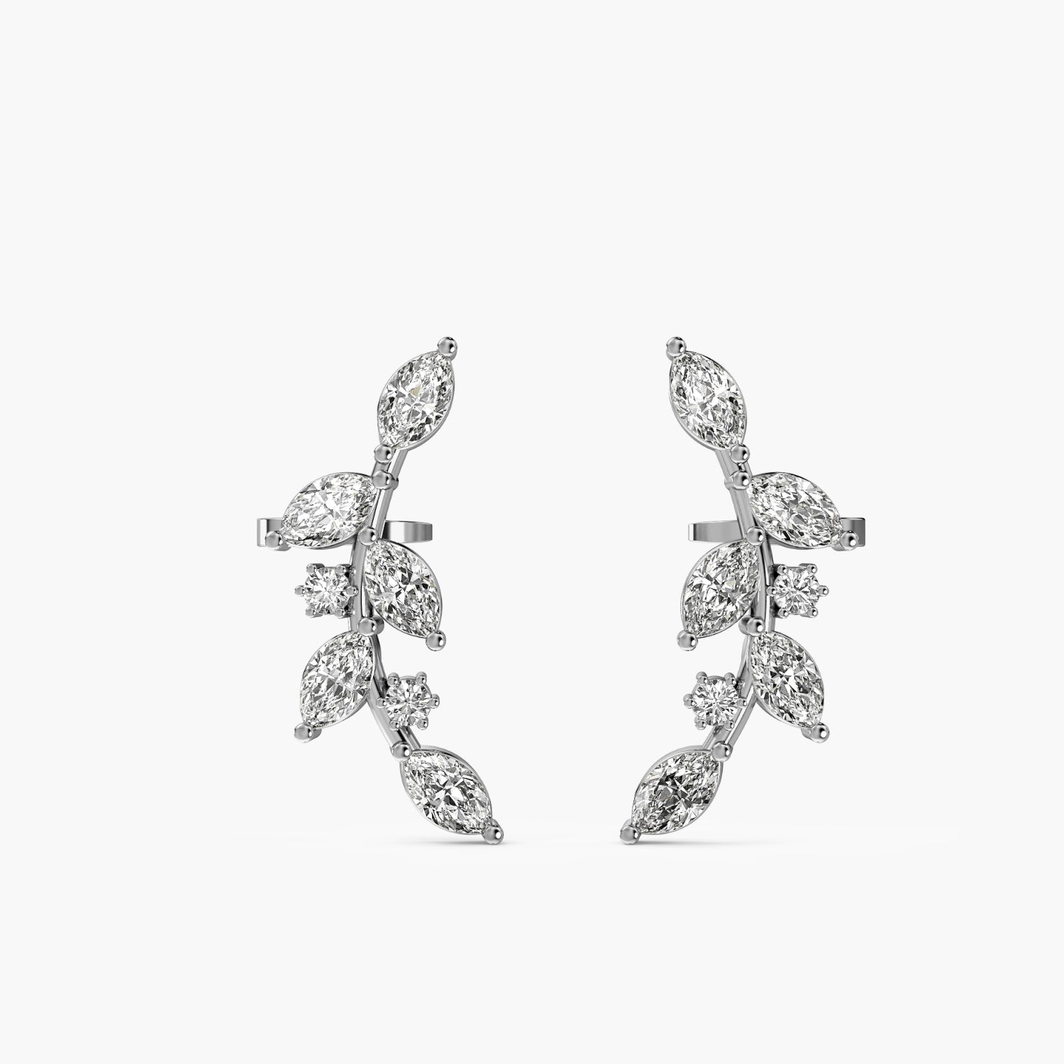 Vine Leaf Lab-Grown Diamond Earrings - Moena