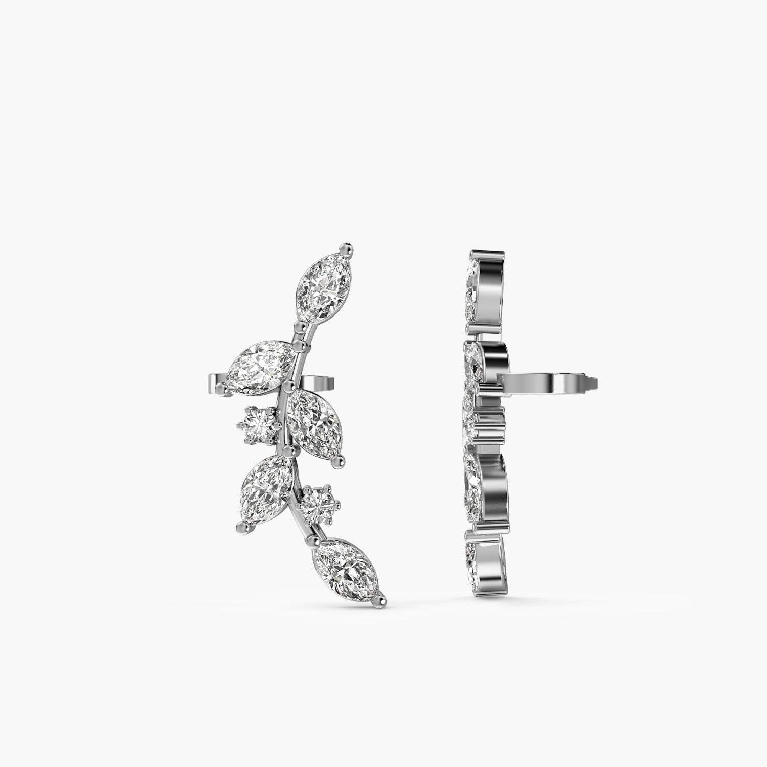 Vine Leaf Lab-Grown Diamond Earrings - Moena