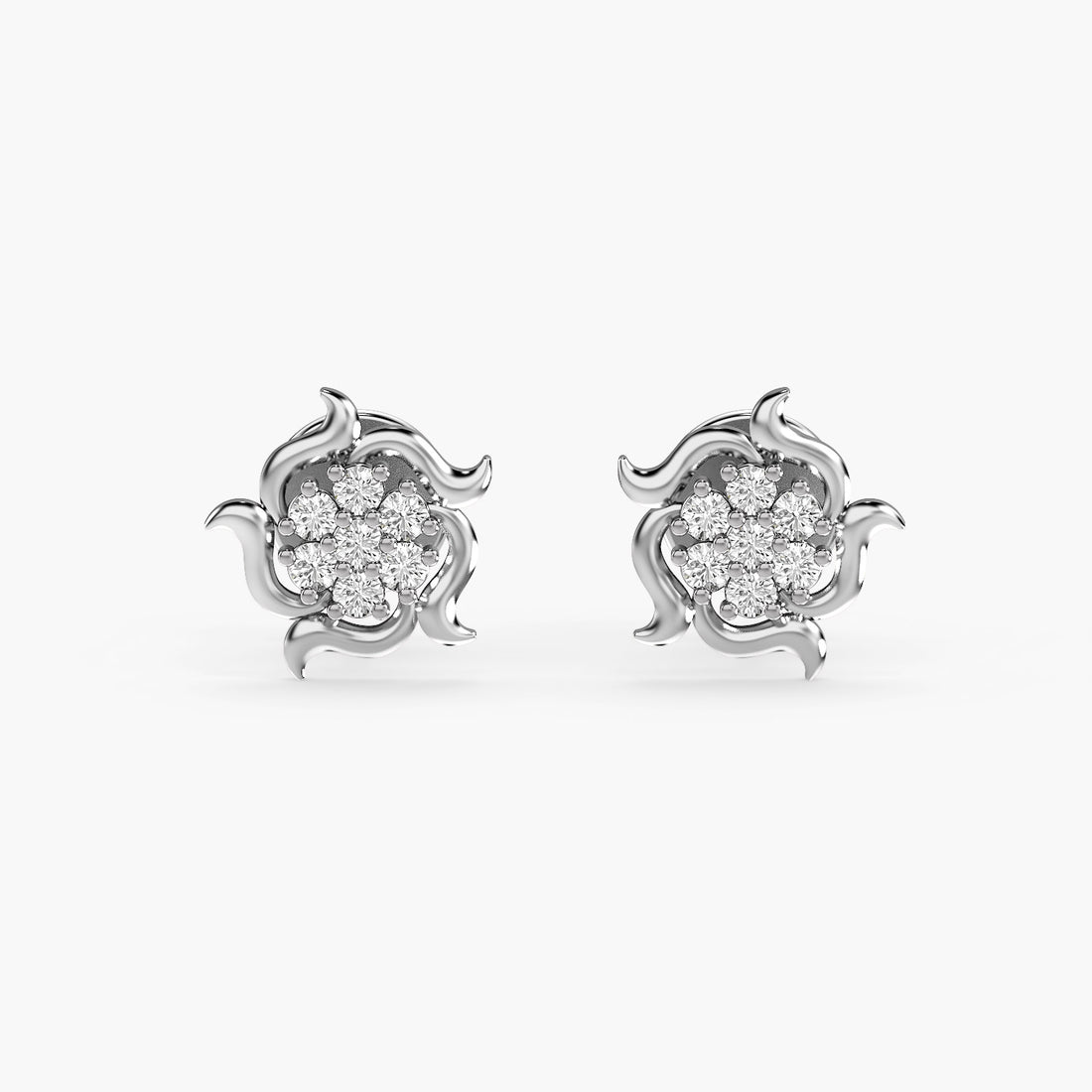 Golden Flame - Front View in White Gold - Diamond Jewellery by Moena