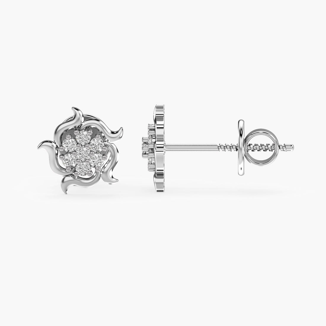 Golden Flame - Side View in White Gold - Diamond Jewellery by Moena