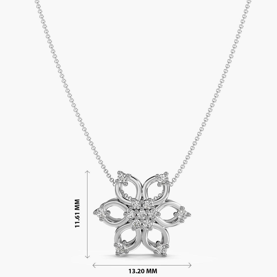 Floral Radiance Earrings - Front View in White Gold - Diamond Earring by Moena