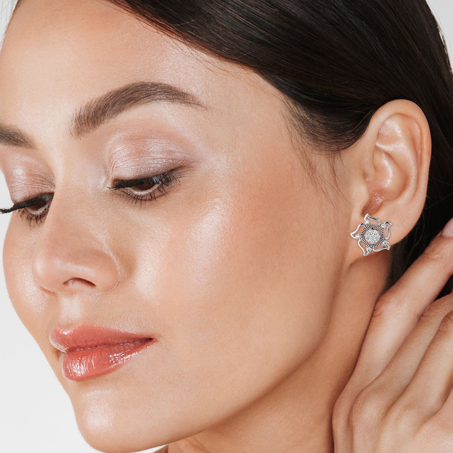 Lotus Bloom Lab-Grown Diamond Studs - Moena