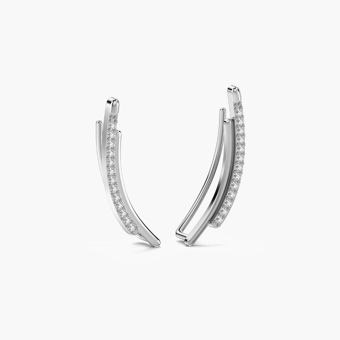 Sleek Radiance - 3D View in White Gold - Diamond Jewellery by Moena