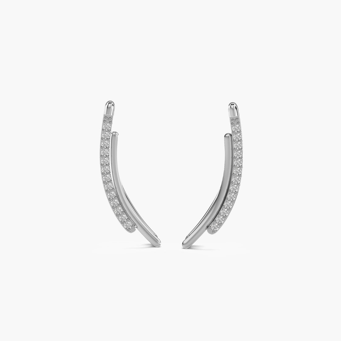 Sleek Radiance - Front View in White Gold - Diamond Jewellery by Moena