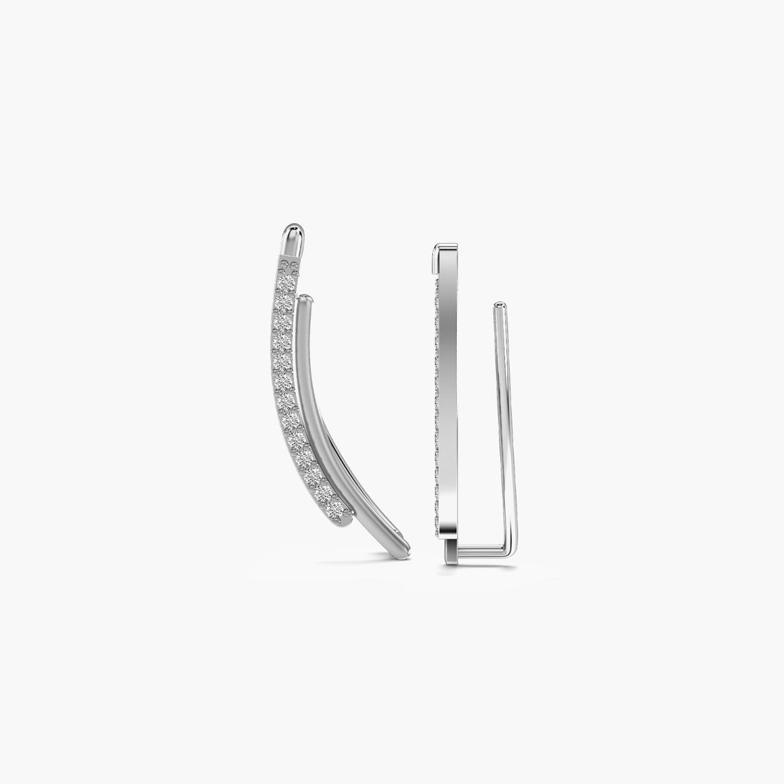 Sleek Radiance - Side View in White Gold - Diamond Jewellery by Moena