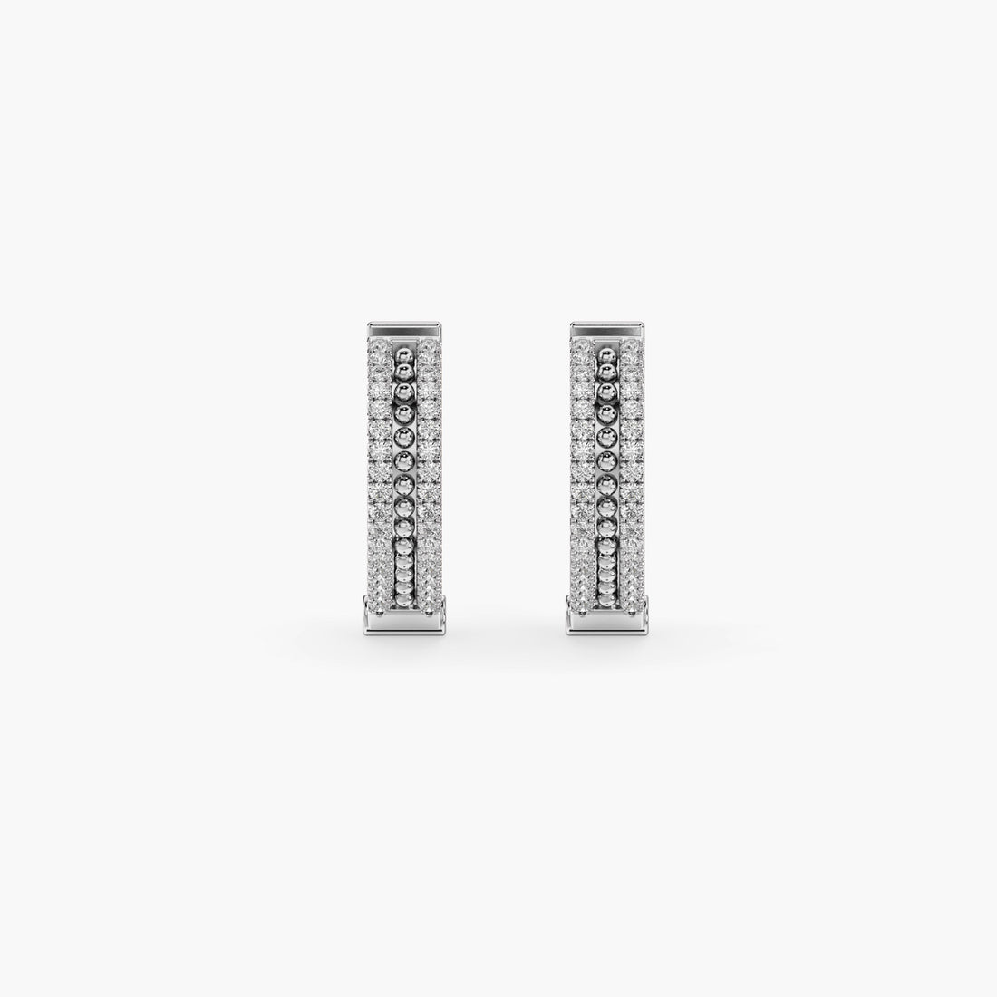 Shimmering Delight Hoops - Front View in White Gold - Diamond Jewellery by Moena