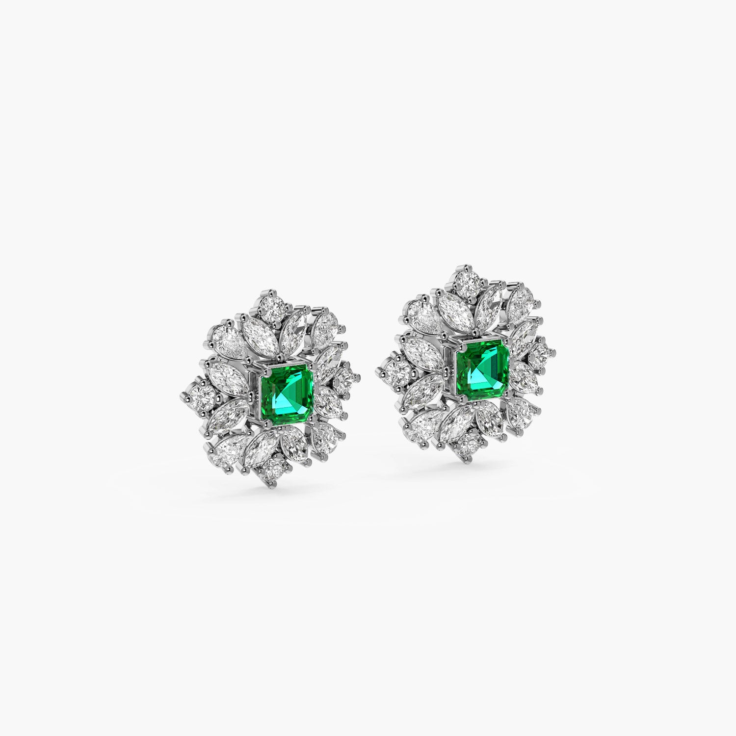 Green Bloom Stud Earrings