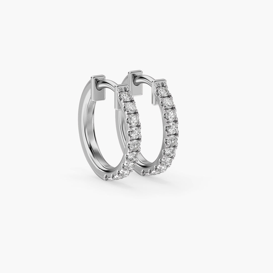 Luminous Harmony Hoops - 3D View in White Gold - Diamond Jewellery by Moena