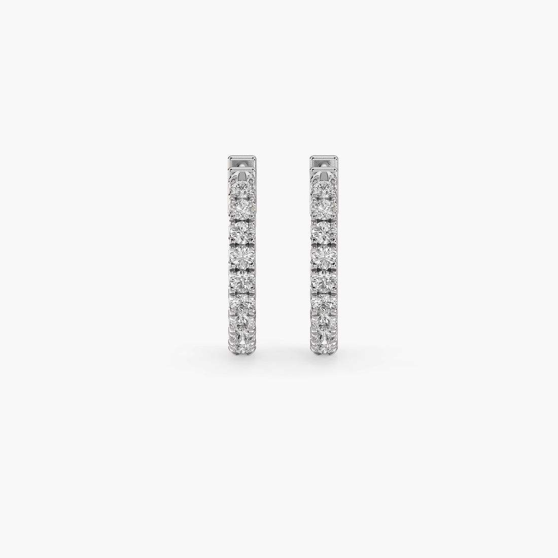 Luminous Harmony Hoops - Front View in White Gold - Diamond Jewellery by Moena