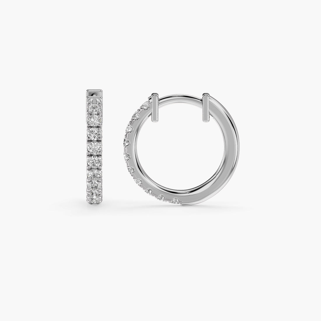 Luminous Harmony Hoops - Side View in White Gold - Diamond Jewellery by Moena