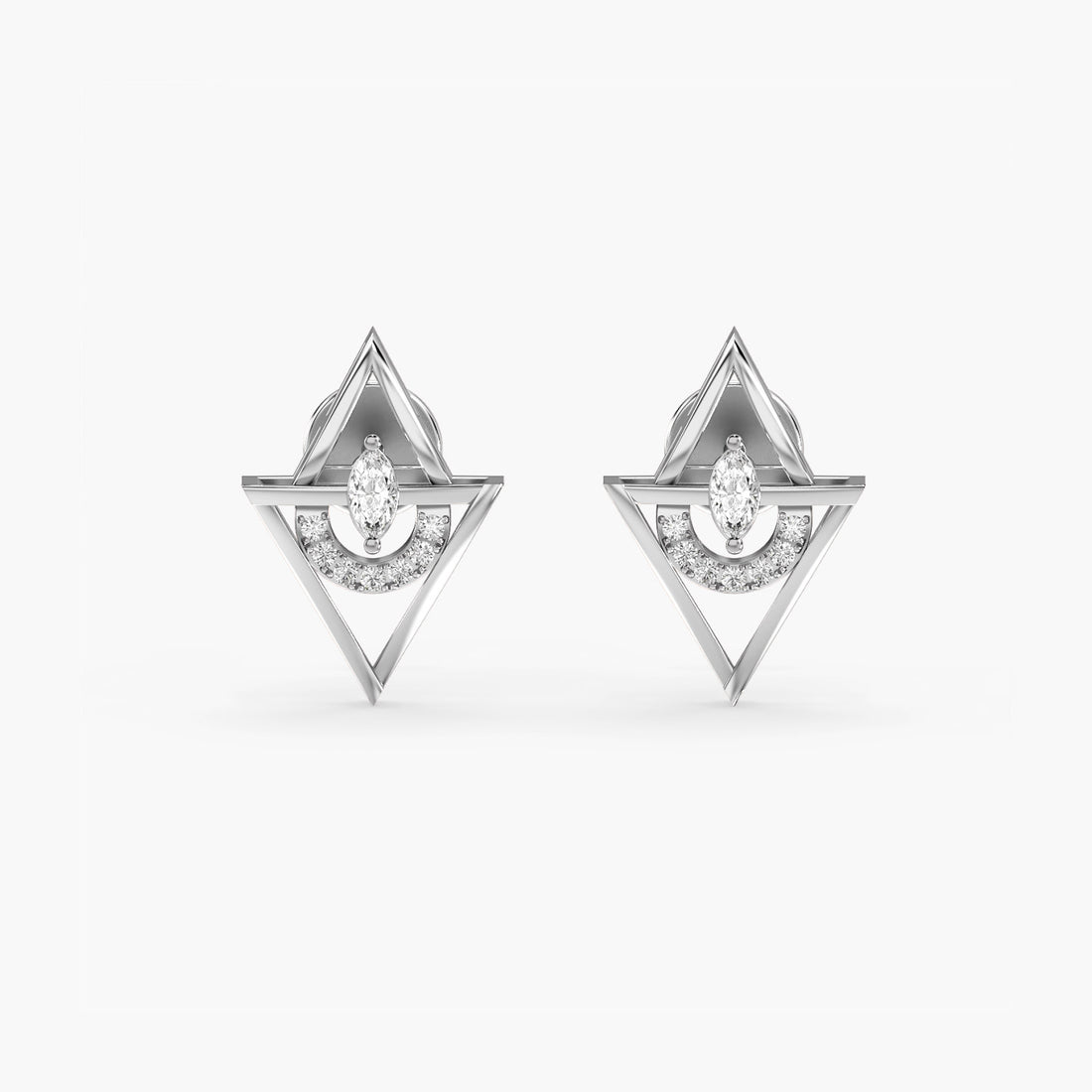 Prism Glow - Front View in White Gold - Diamond Jewellery by Moena
