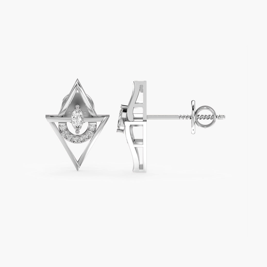 Prism Glow - Side View in White Gold - Diamond Jewellery by Moena