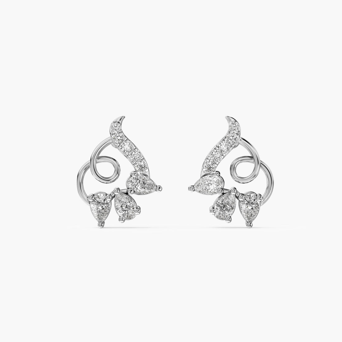 Bloom Whirl - Front View in White Gold - Diamond Jewellery by Moena